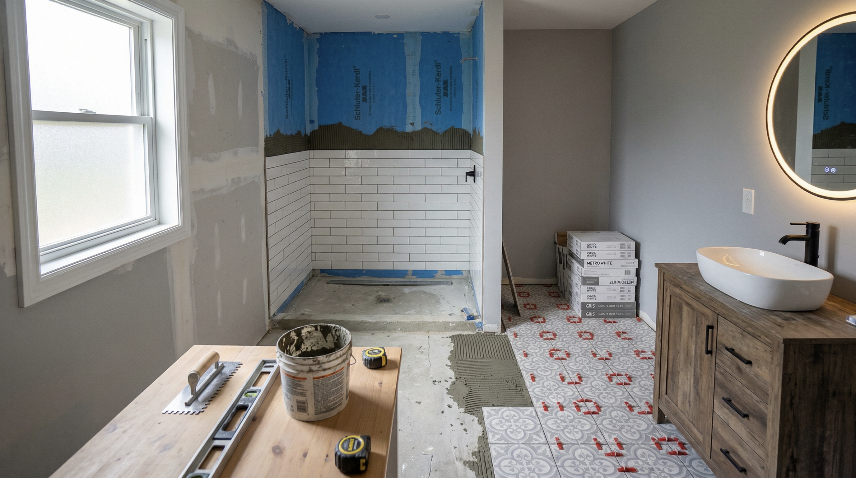 Bathroom renovation in progress